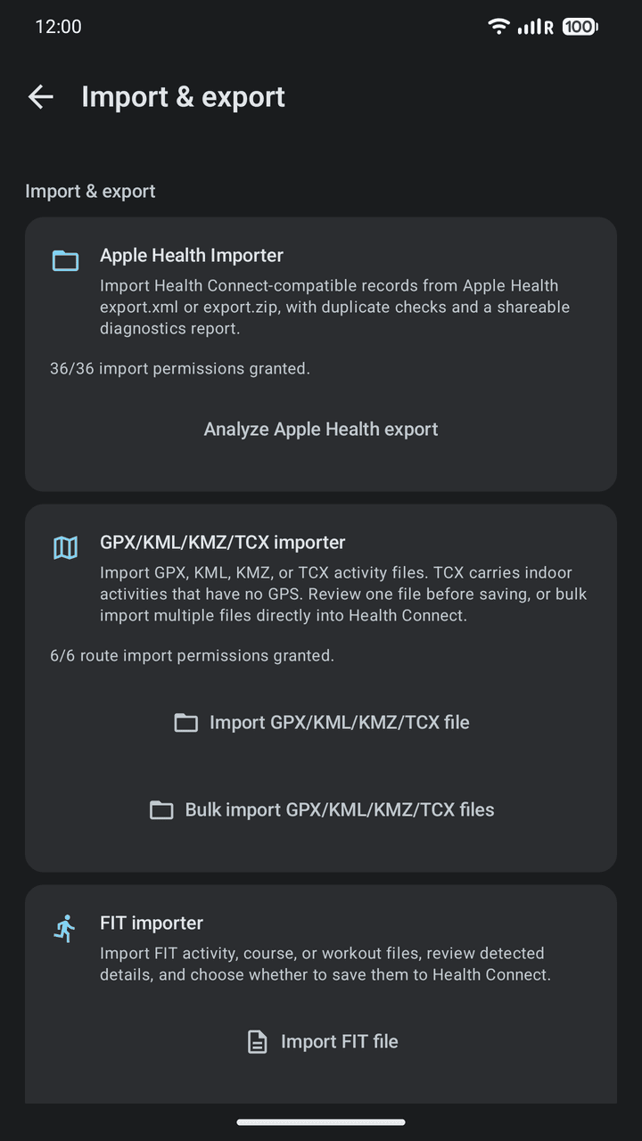 OpenVitals: Import & export